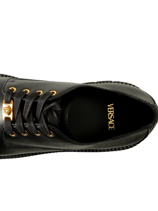 Versace Men\'s Black Leather Lace Up Derby Shoes US 6 IT 39